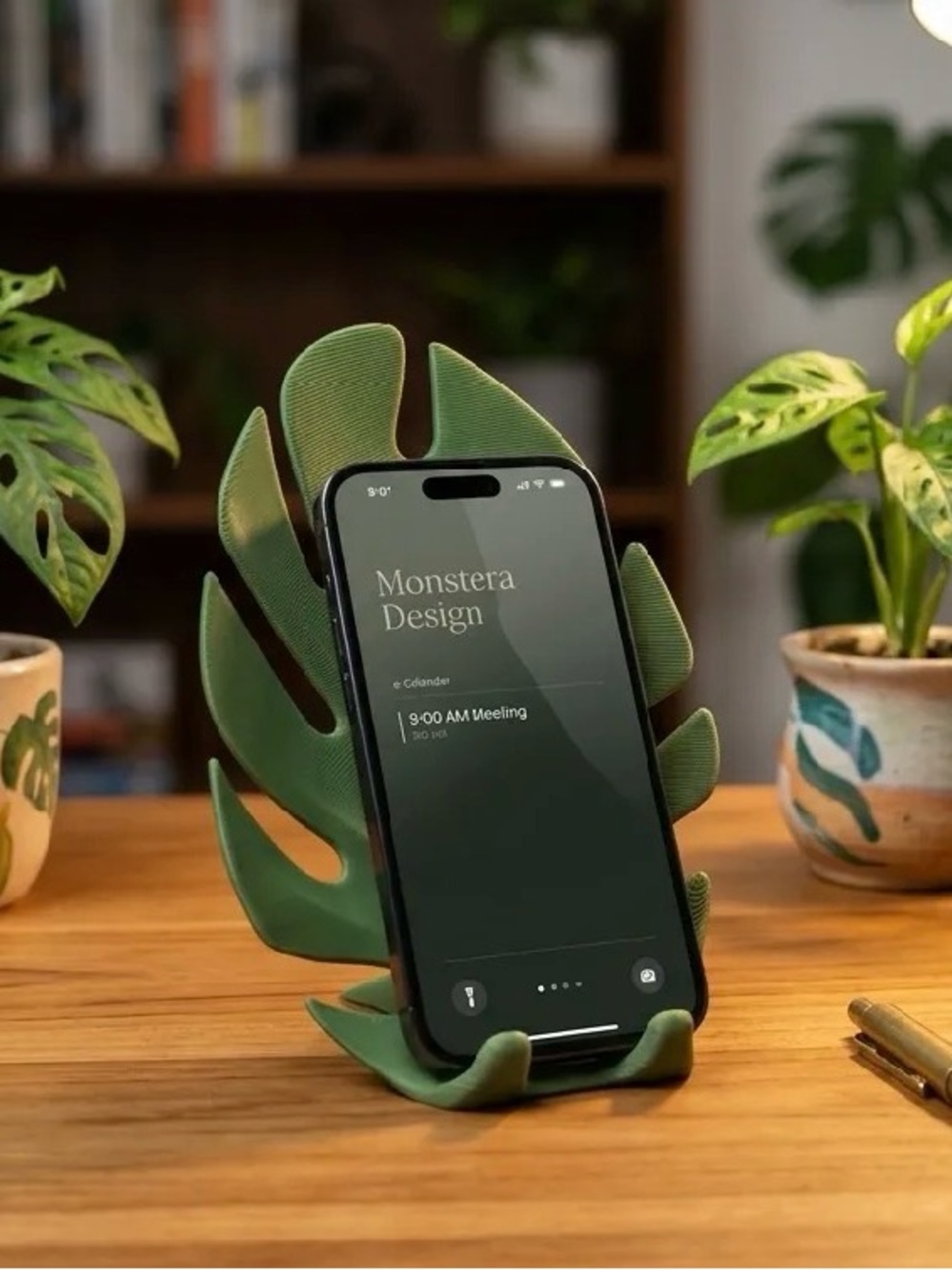 Monstera Leaf Phone Stand - Green